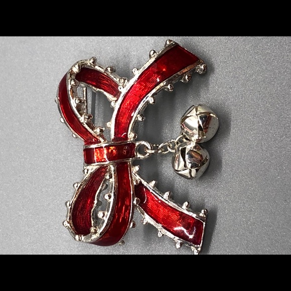 Red Bow Enamel Pin - Picture 2 of 5